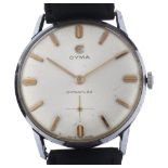 CYMA - a stainless steel Cymaflex mechanical wristwatch, ref. 6022, circa 1950s, silvered dial