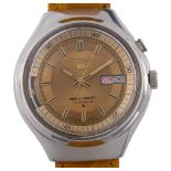 SEIKO 5 - a Vintage stainless steel Bell-Matic automatic calendar alarm wristwatch, ref. 4006-