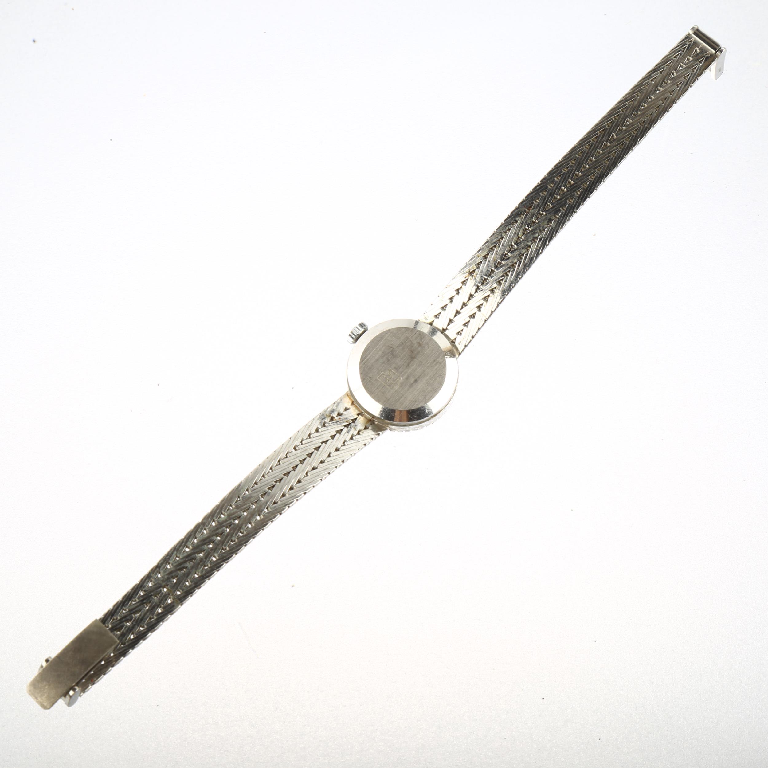 ROAMER - a lady's 9ct white gold sapphire and diamond mechanical cocktail bracelet watch, silvered - Image 3 of 5