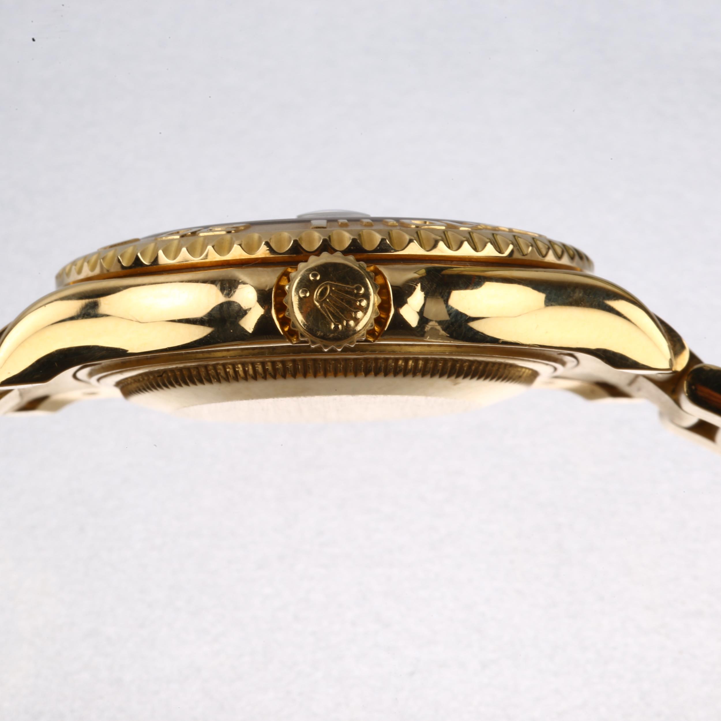 ROLEX - a mid-size 18ct gold Yacht-Master Date automatic bracelet watch, ref. 168628, circa 1999, - Image 4 of 5
