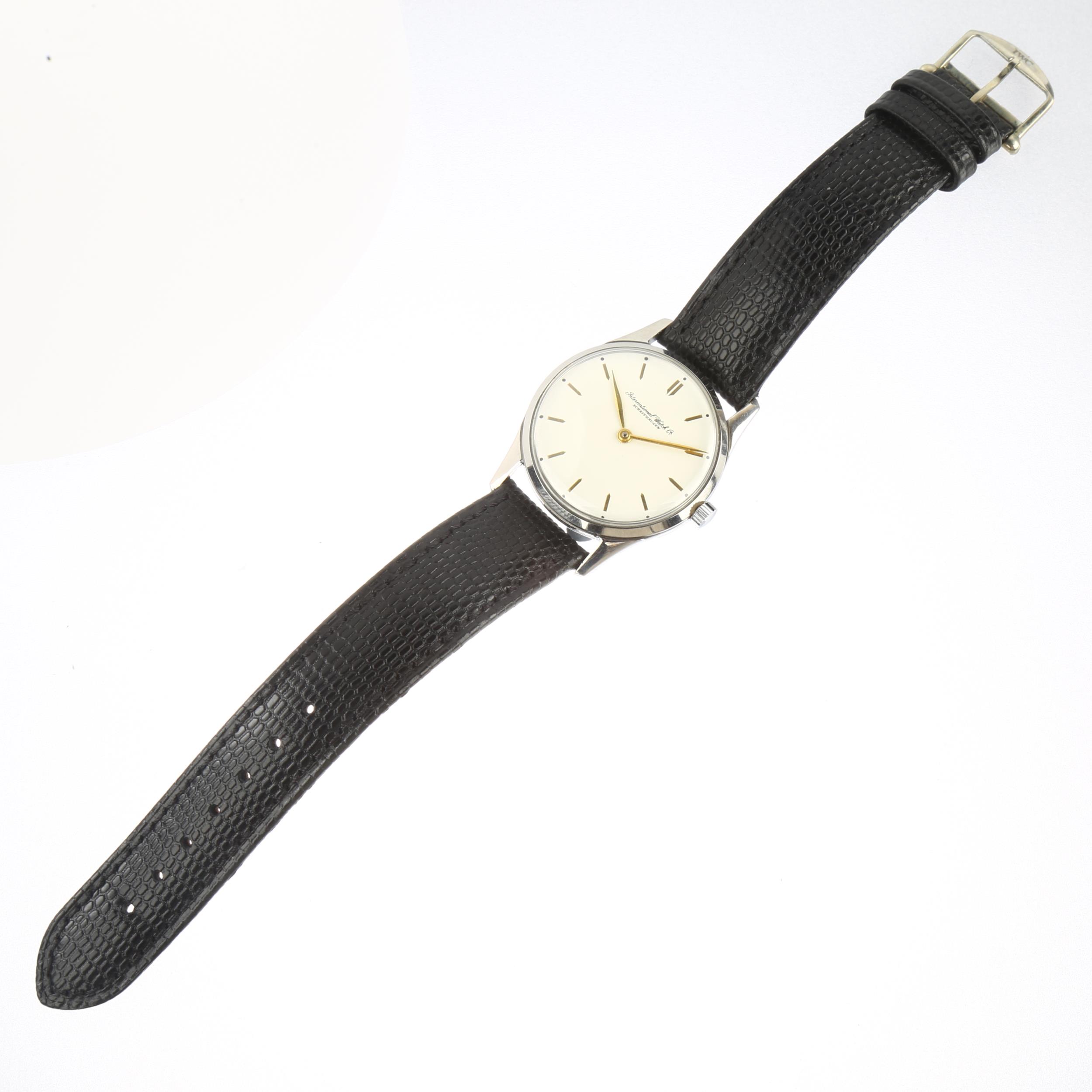 IWC (INTERNATIONAL WATCH CO) - a Vintage stainless steel mechanical wristwatch, circa 1960s, white - Image 2 of 5