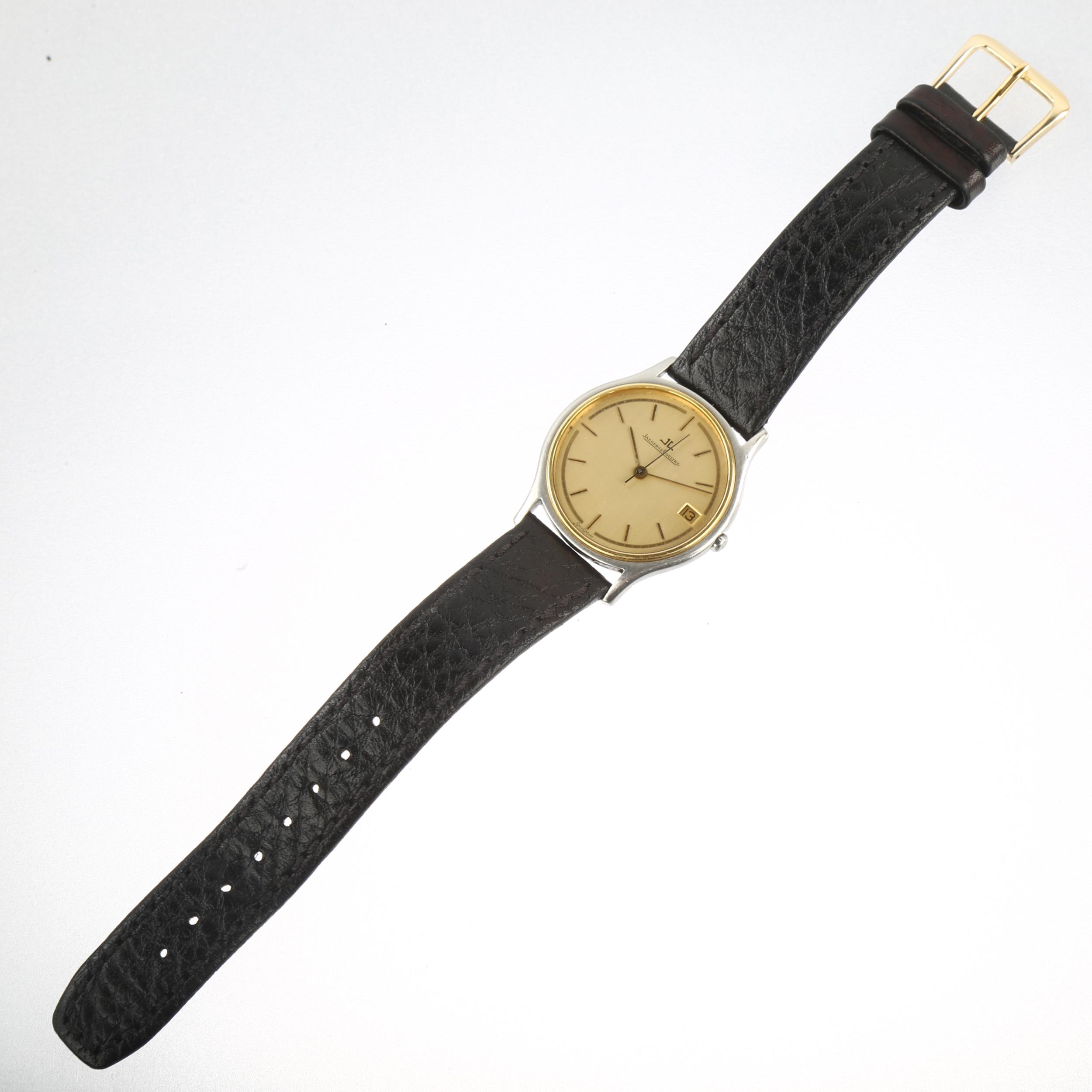 JAEGER LECOULTRE - a bi-colour stainless steel quartz wristwatch, ref. 140.113.5, champagne dial - Image 2 of 5
