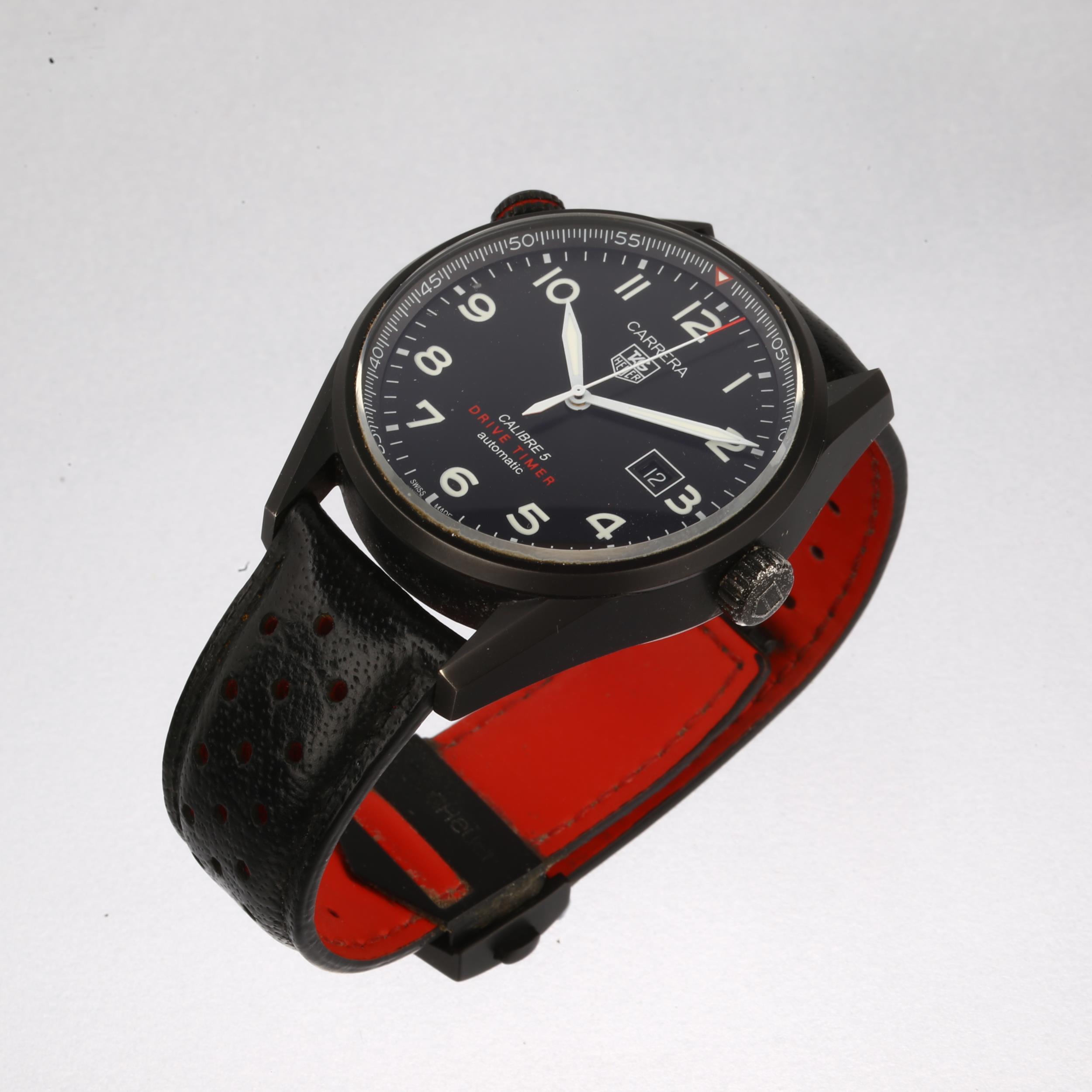TAG HEUER - a black coated titanium Carrera Drive Timer automatic wristwatch, ref. WAR2A80, circa - Image 2 of 5