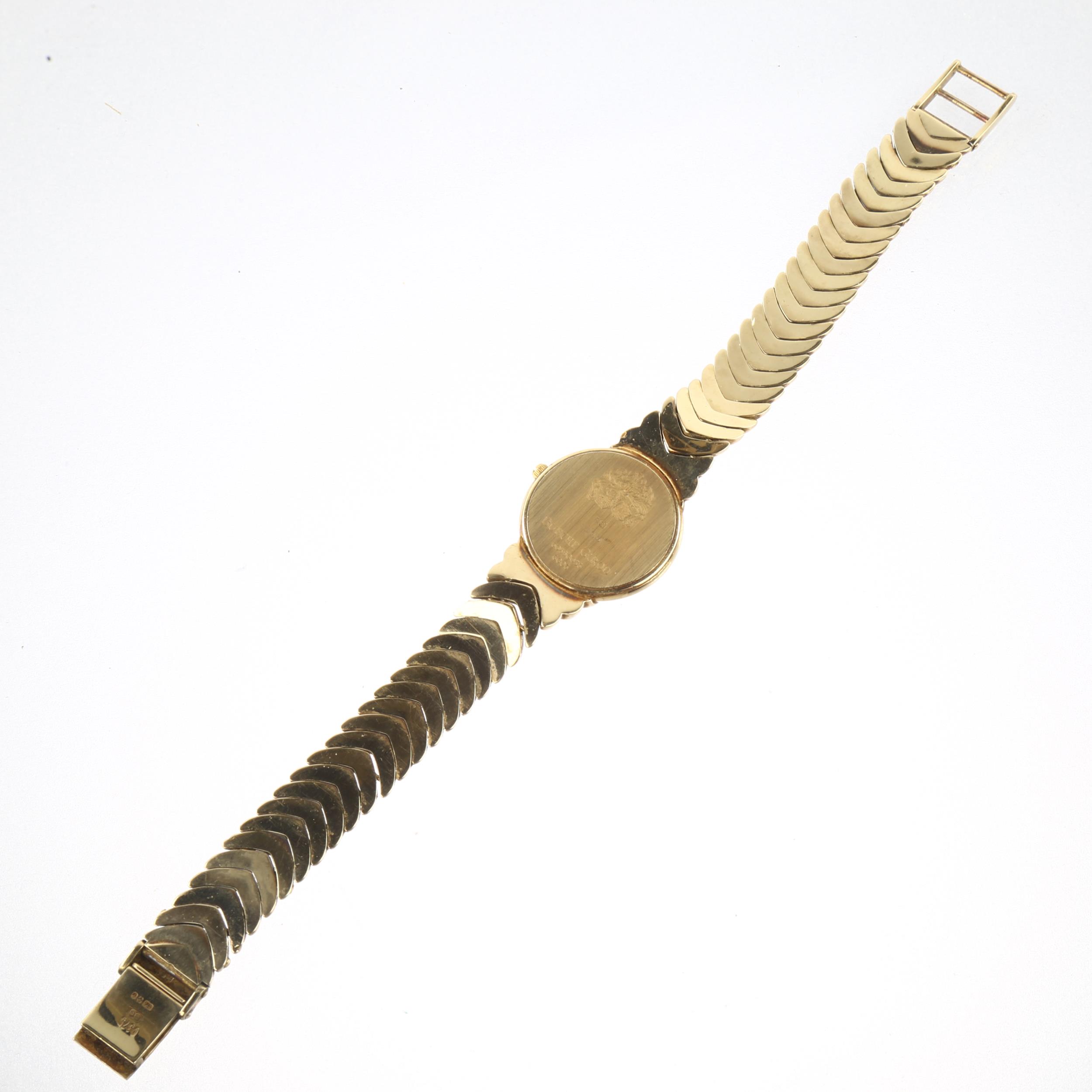 BUECHE GIROD - a lady's 9ct gold quartz bracelet watch, ref. 6006, white dial with Roman numeral - Image 3 of 5