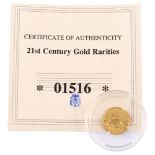 A South African 2007 14ct gold 40th Anniversary First Bullion proof coin, limited edition of 9999,