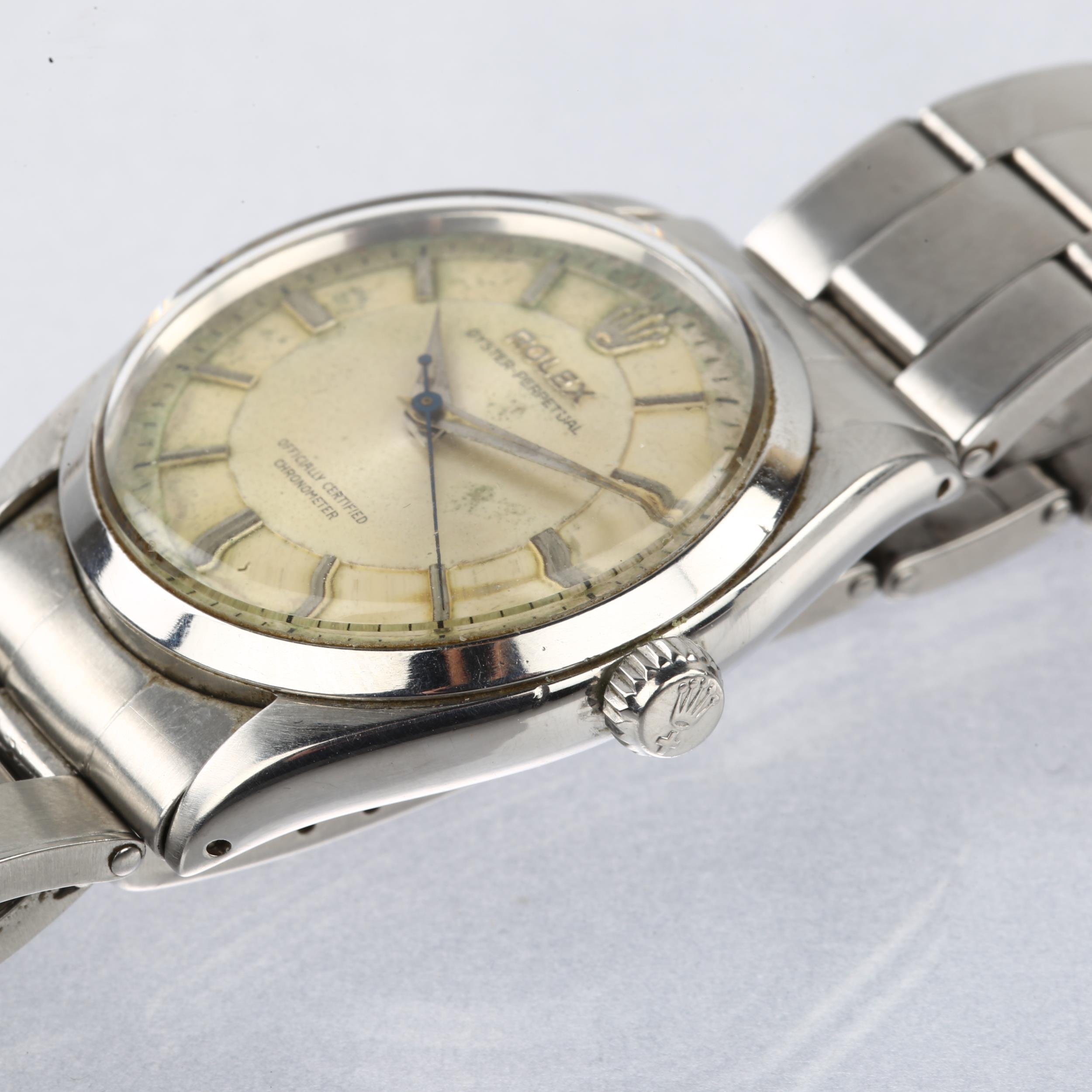 ROLEX - a Vintage stainless steel Oyster Perpetual automatic bracelet watch, ref. 6564, circa - Image 3 of 5