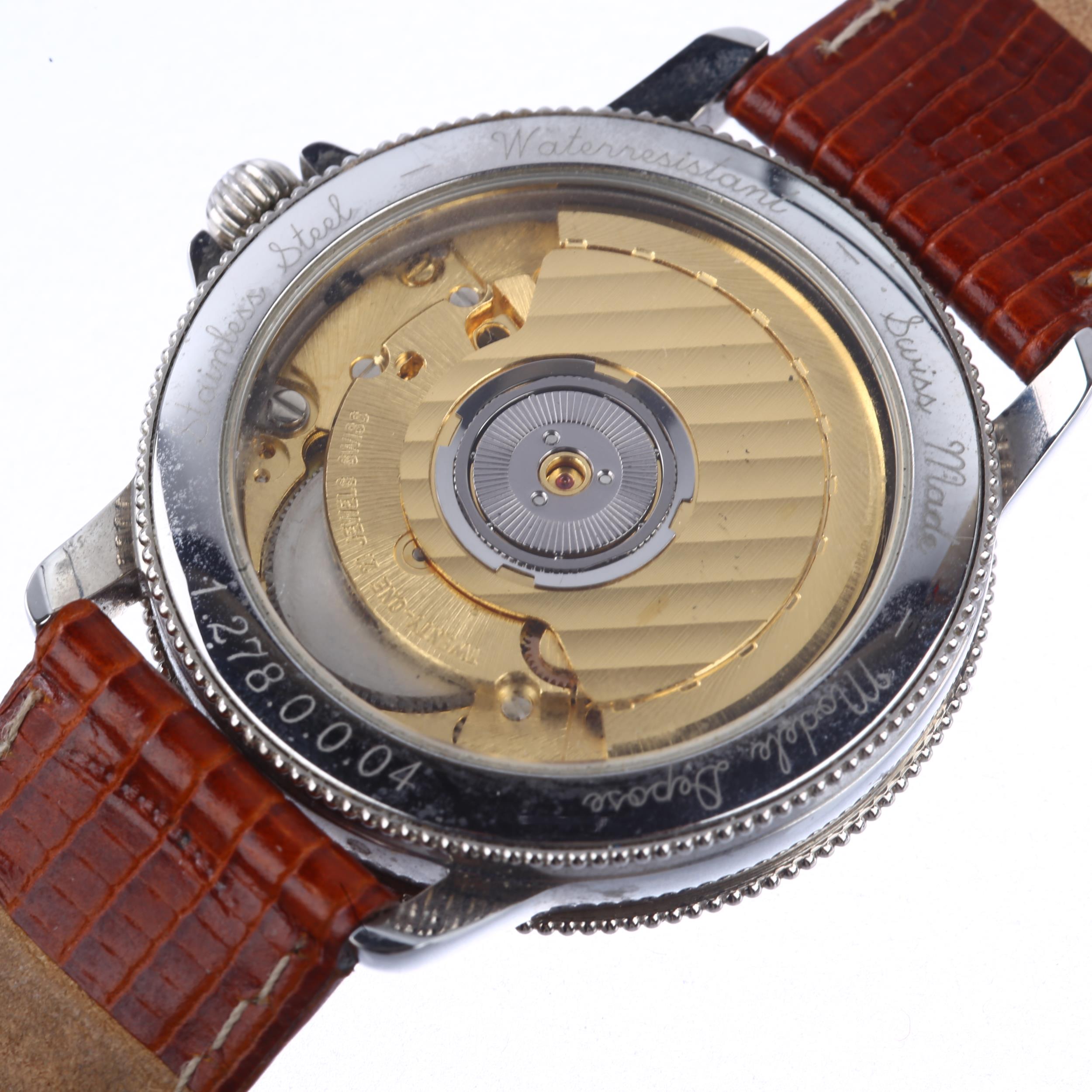 ROTARY - a stainless steel Elite automatic wristwatch, ref. 1.278.0.0.04, engine turned rose gilt - Image 4 of 5