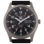 SEIKO 5 - a stainless steel Sports automatic wristwatch, ref. 7S36-03J0, black dial with luminous