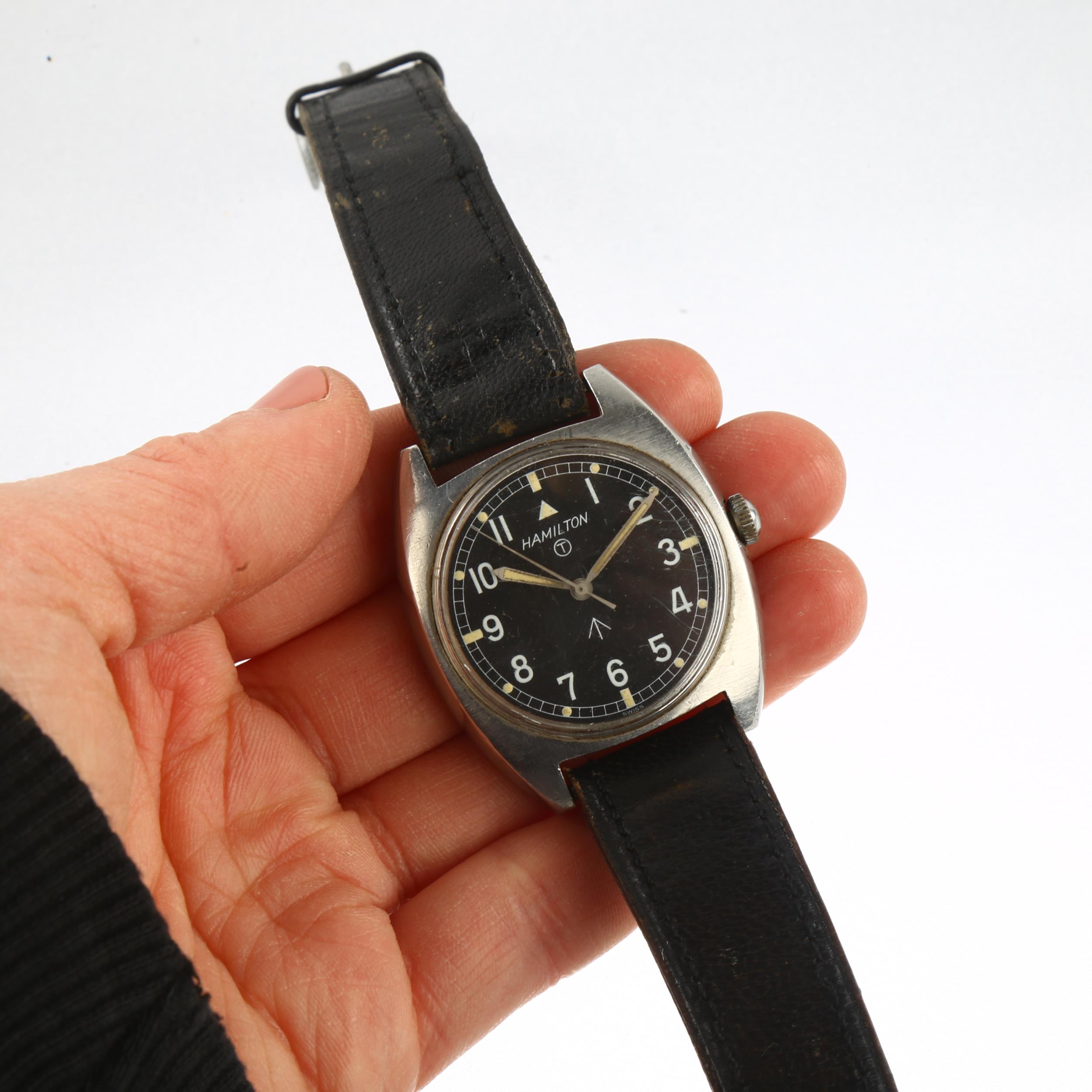 HAMILTON - a stainless steel British Military Issue mechanical wristwatch, ref. W10-6645-99 523- - Image 5 of 5