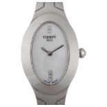 TISSOT - a lady's stainless steel T-Trend Oval quartz bracelet watch, ref. L720, mother-of-pearl