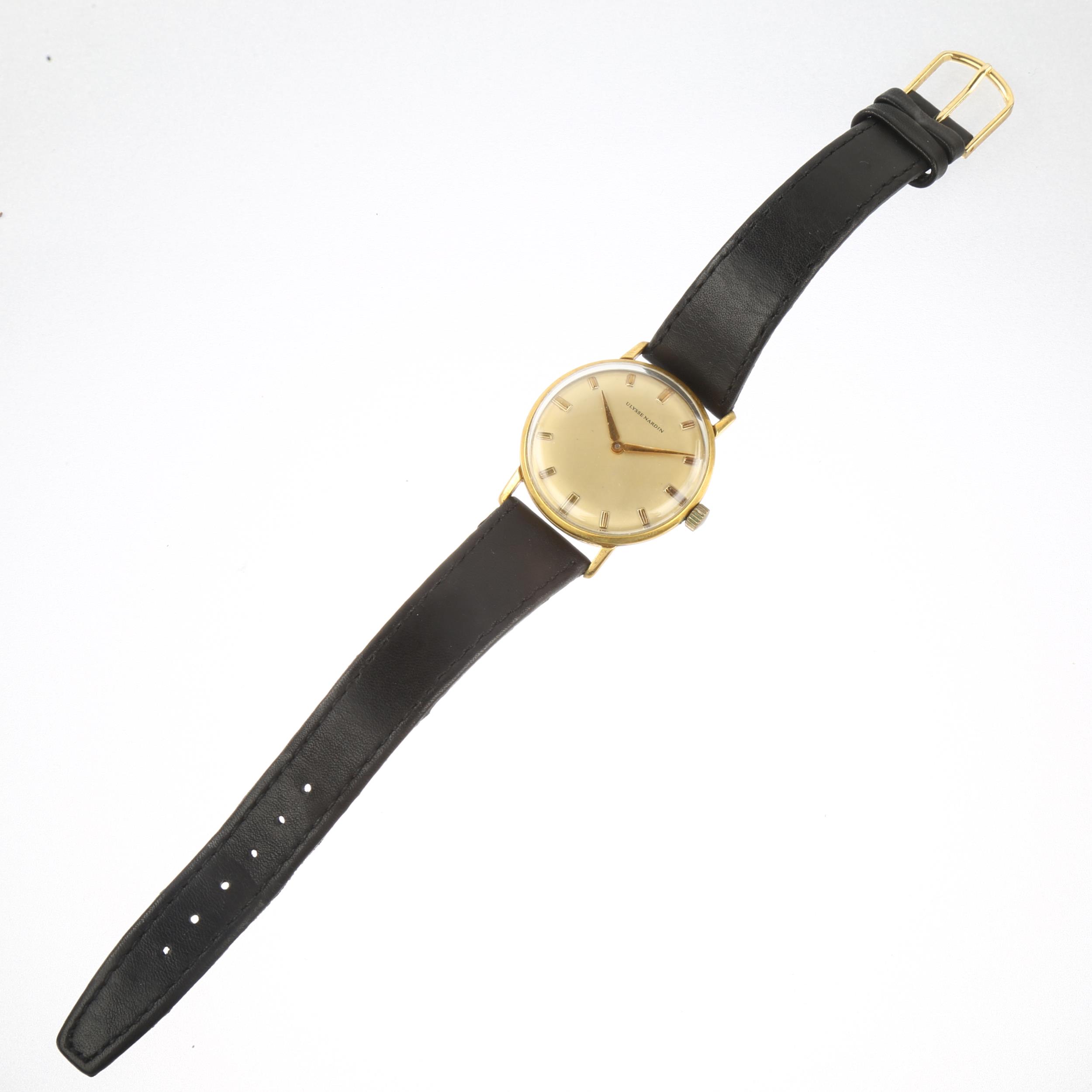 ULYSSE NARDIN - a gold plated stainless steel mechanical wristwatch, champagne dial with gilt - Image 2 of 5