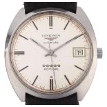 LONGINES - a Vintage stainless steel Admiral 5 Stars automatic wristwatch, circa 1970s, silvered
