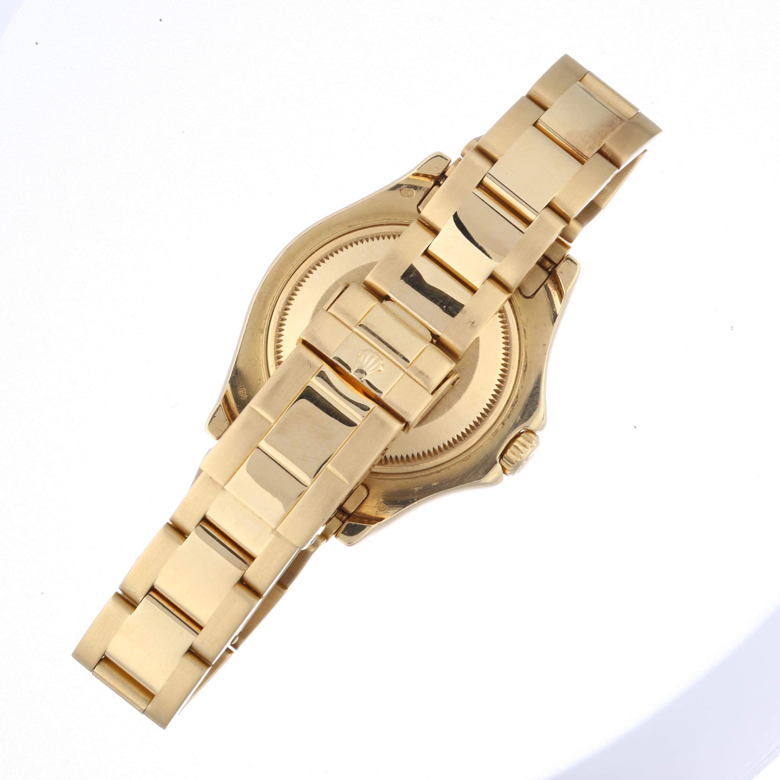 ROLEX - a mid-size 18ct gold Yacht-Master Date automatic bracelet watch, ref. 168628, circa 1999, - Image 3 of 5