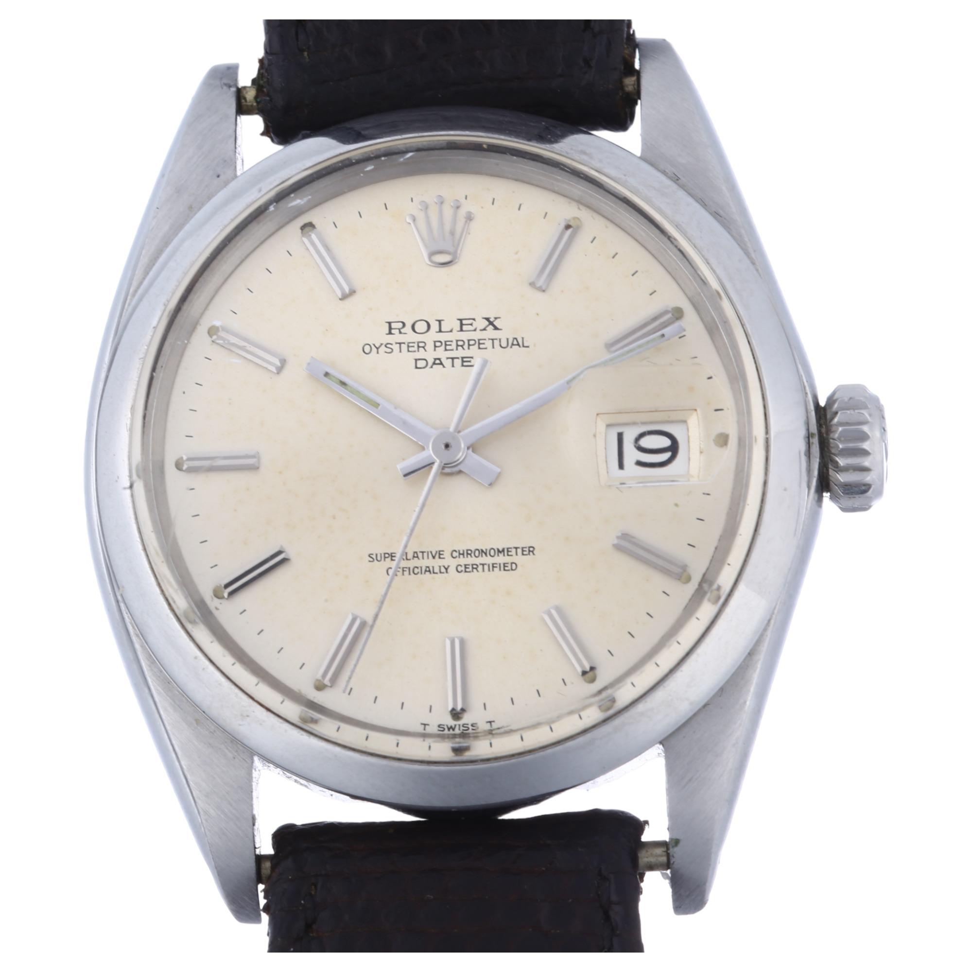 ROLEX - a stainless steel Oyster Perpetual Date automatic wristwatch, ref. 1500, circa 1969,