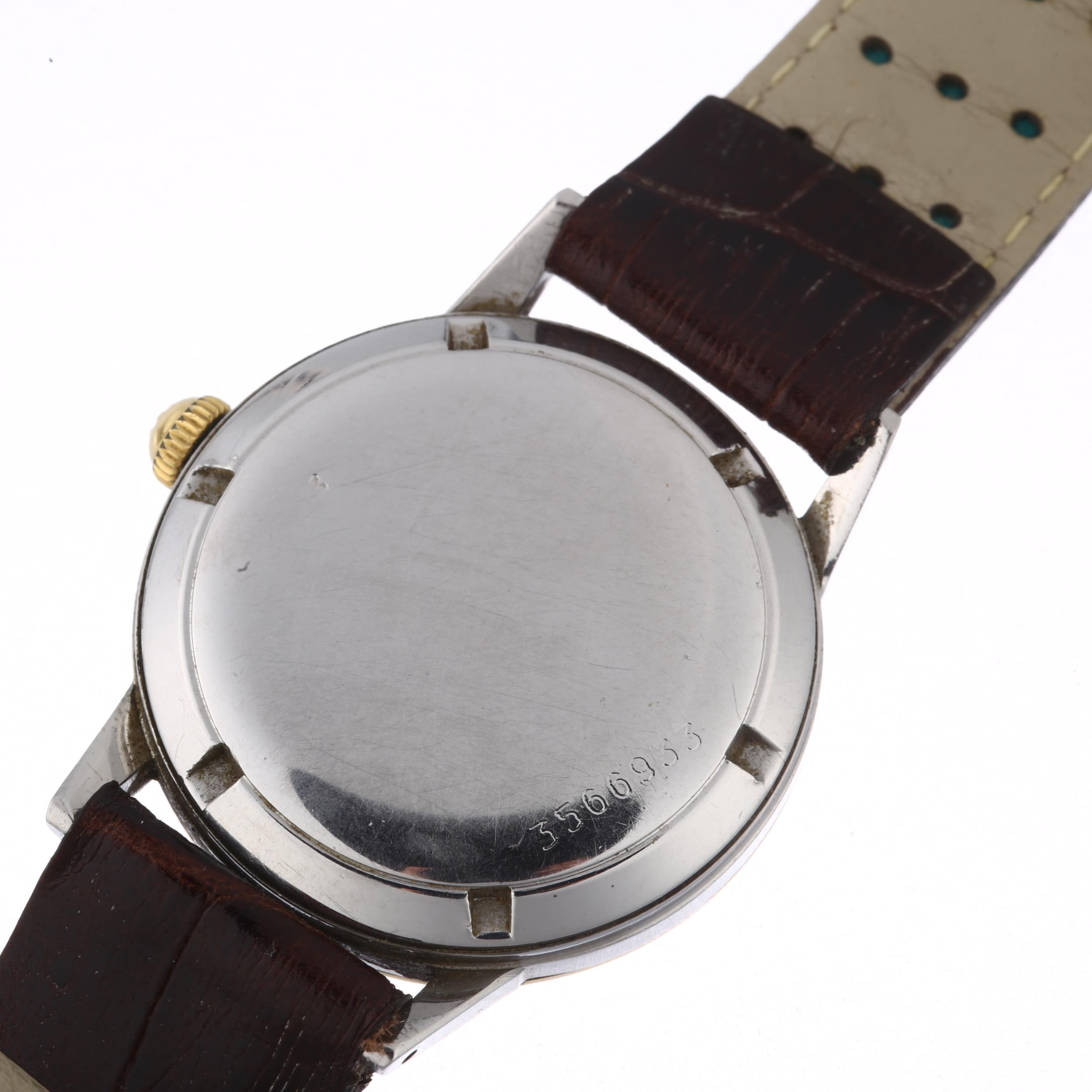 ETERNA-MATIC - a gold plated stainless steel Beyer automatic wristwatch, silvered dial with gild - Image 4 of 5