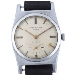 PATEK PHILIPPE - a Vintage chromium plated automatic wristwatch, circa 1960s, silvered dial with