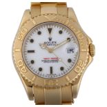 ROLEX - a mid-size 18ct gold Yacht-Master Date automatic bracelet watch, ref. 168628, circa 1999,