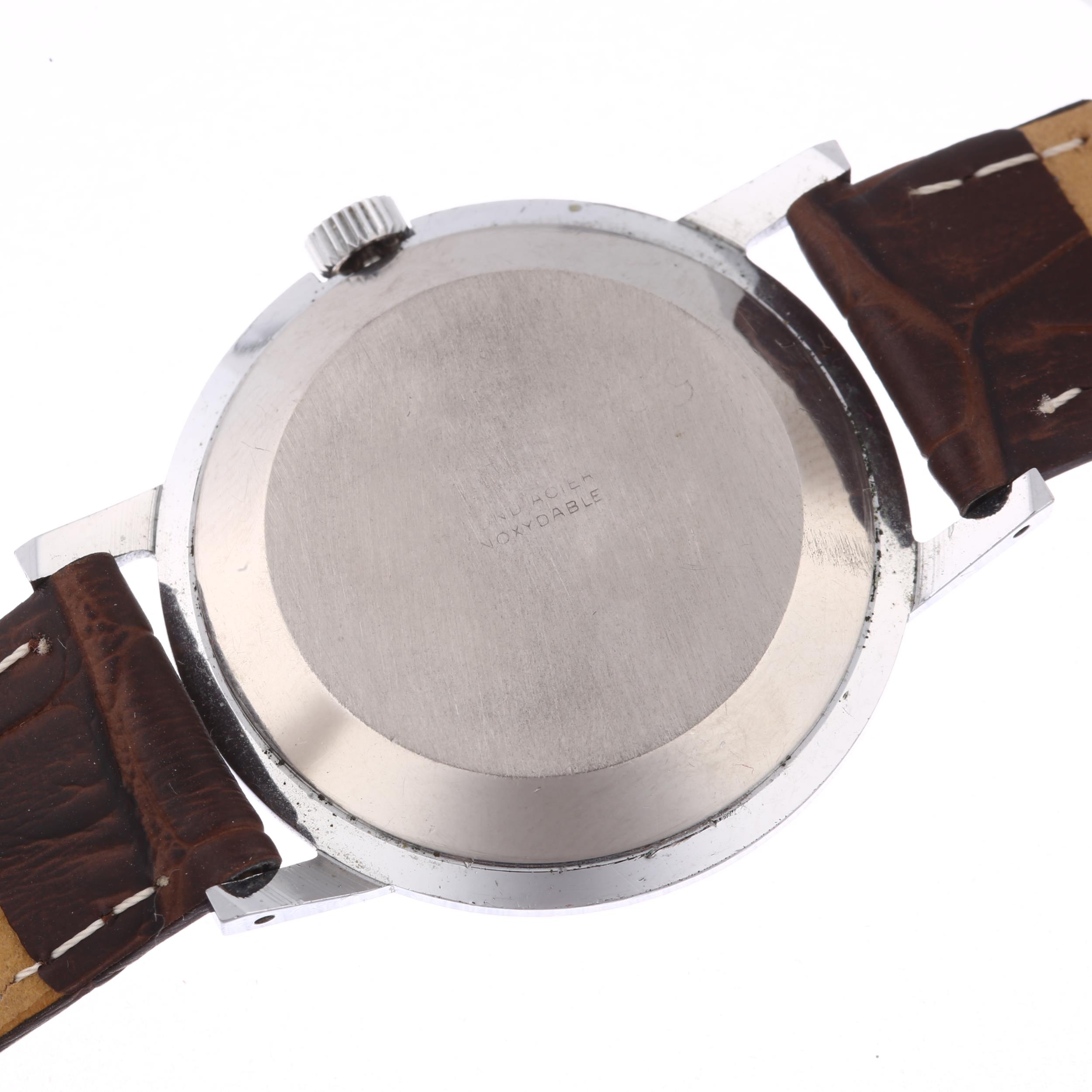 GIRARD-PERREGAUX - a Vintage stainless steel mechanical wristwatch, silvered dial with gilt - Image 4 of 5