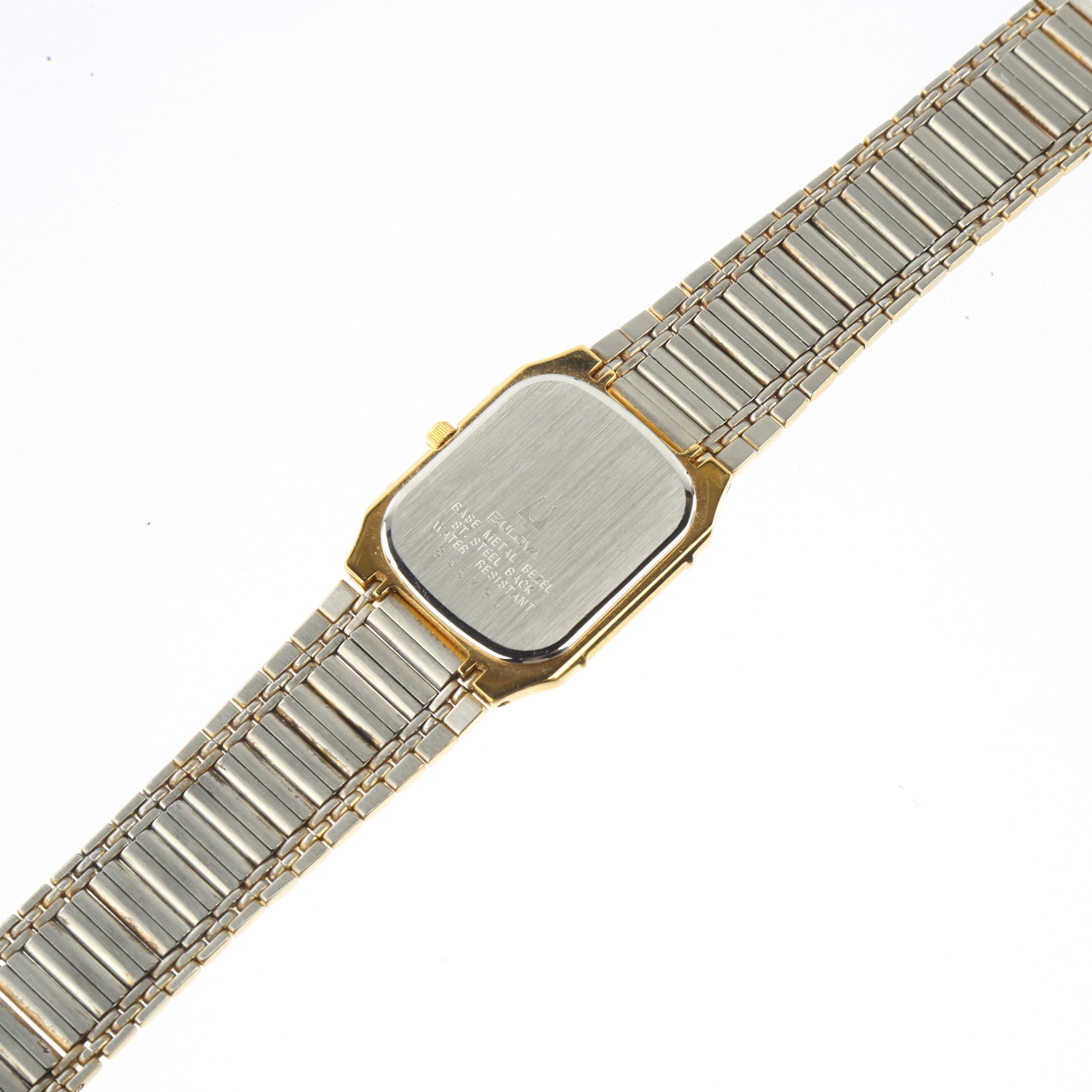 BULOVA - a gold plated stainless steel Super Seville quartz bracelet watch, white dial with Arabic - Image 4 of 5