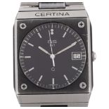 CERTINA - a stainless steel DS-N1 quartz bracelet watch, black dial with baton hour markers, sweep