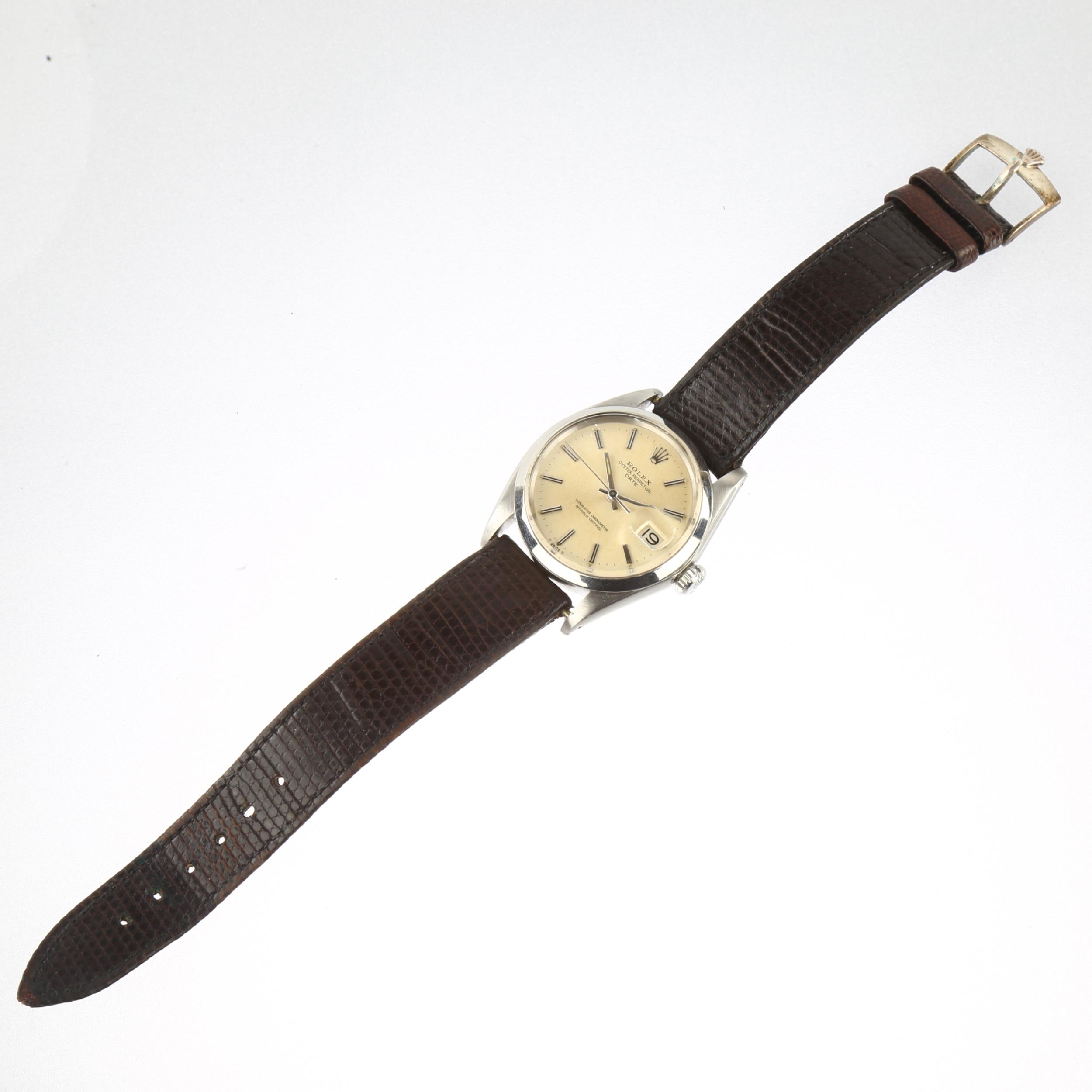 ROLEX - a stainless steel Oyster Perpetual Date automatic wristwatch, ref. 1500, circa 1969, - Image 2 of 5