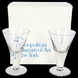 A pair of boxed goblets produced by the Metropolitan Museum of Art New York, height 15cm