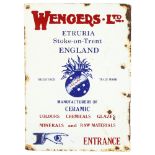 "Wengers Ltd" Etruia Stoke on Trent Manufacturers of Ceramics, 43cm x 31cm
