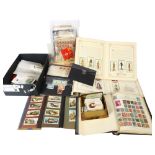 A collection of loose stamps, a stamp album stock book including various European, English and world