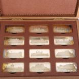 A Birmingham Mint set of 12 Royal Palaces solid sterling silver ingots, limited edition of 3000,