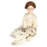 SIMON HALBIG - an Antique bisque-head child's doll, numbers on reverse of head 447, 58, doll