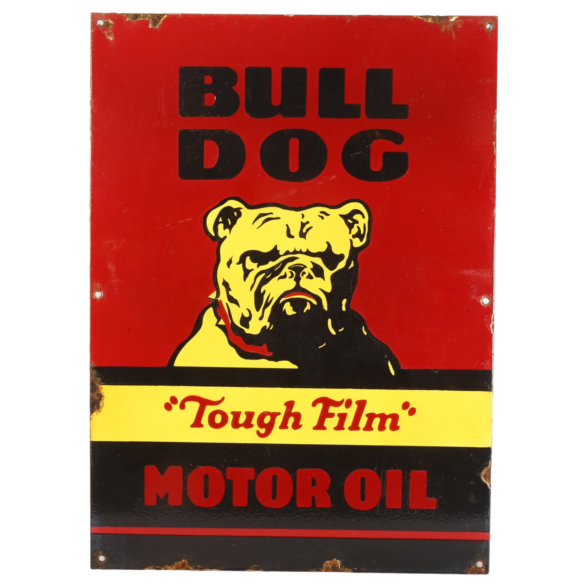 A Bulldog "Tuffield" Motor Oil enamel sign, 31cm x 43cm
