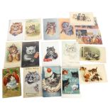 A quantity of Vintage cats postcards, including Louis Wain examples