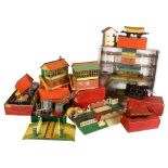 HORNBY - a quantity of O gauge Hornby clockwork items, including tinplate M1 Station set, boxed, no.