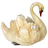 A large pottery swan figure vase (A/F), height 40cm