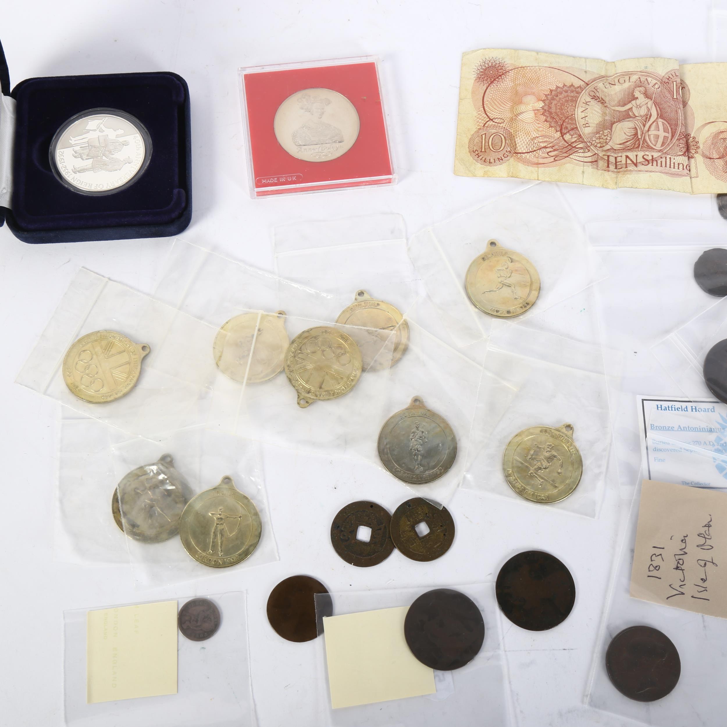 Various coins, including Hatfield hoard, bronze antoninianus, Elizabeth II Falkland Islands silver - Image 2 of 2