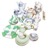 A Tuscan Manhattan coffee set for 6 people, a Wedgwood Charwood coffee pot with 4 coffee cans and