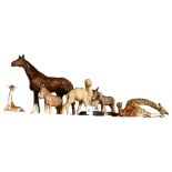 USSR giraffes, Sylvac camel, Beswick donkey and foal etc