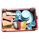 A quantity of Poole Pottery, a quantity of twin-tone, sky blue and dove grey ceramic dinner service,