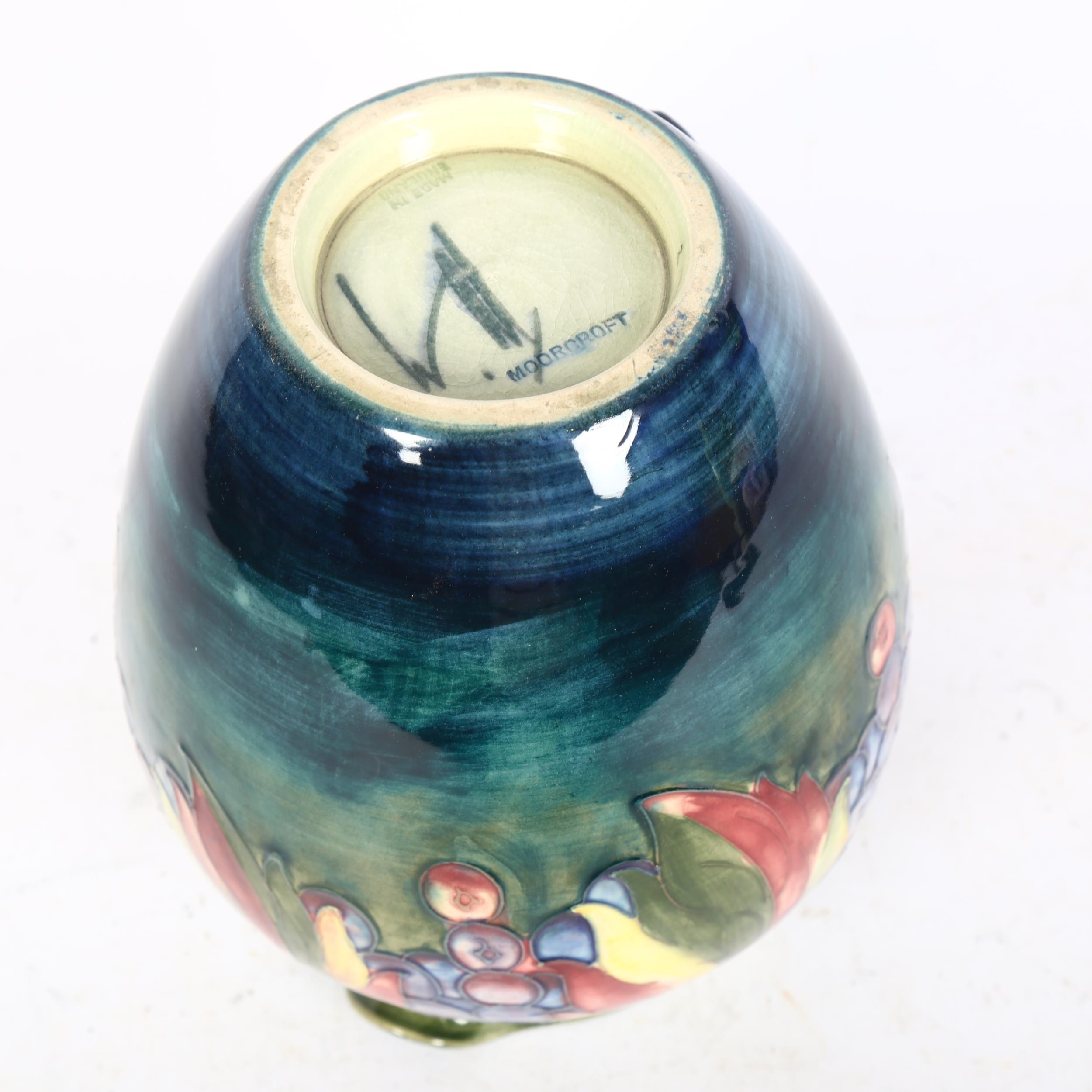 Antique Moorcroft jug with tube-lined fruit decoration, signed (A/F), height 19cm - Bild 2 aus 2