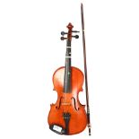 SKYLARK BRAND - a MB:008 half-size 4-string acoustic violin, with bow, and in hardshell case, violin