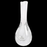 KOSTA BODA - a Swedish clear Art glass teardrop vase, model no. 47800, signed Warff, height 21cm