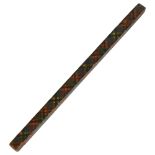 A Scottish tartan pattern desk rule/paperweight, length 20cm