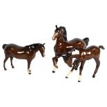 2 Royal Doulton foals, and another (3) All in good condition
