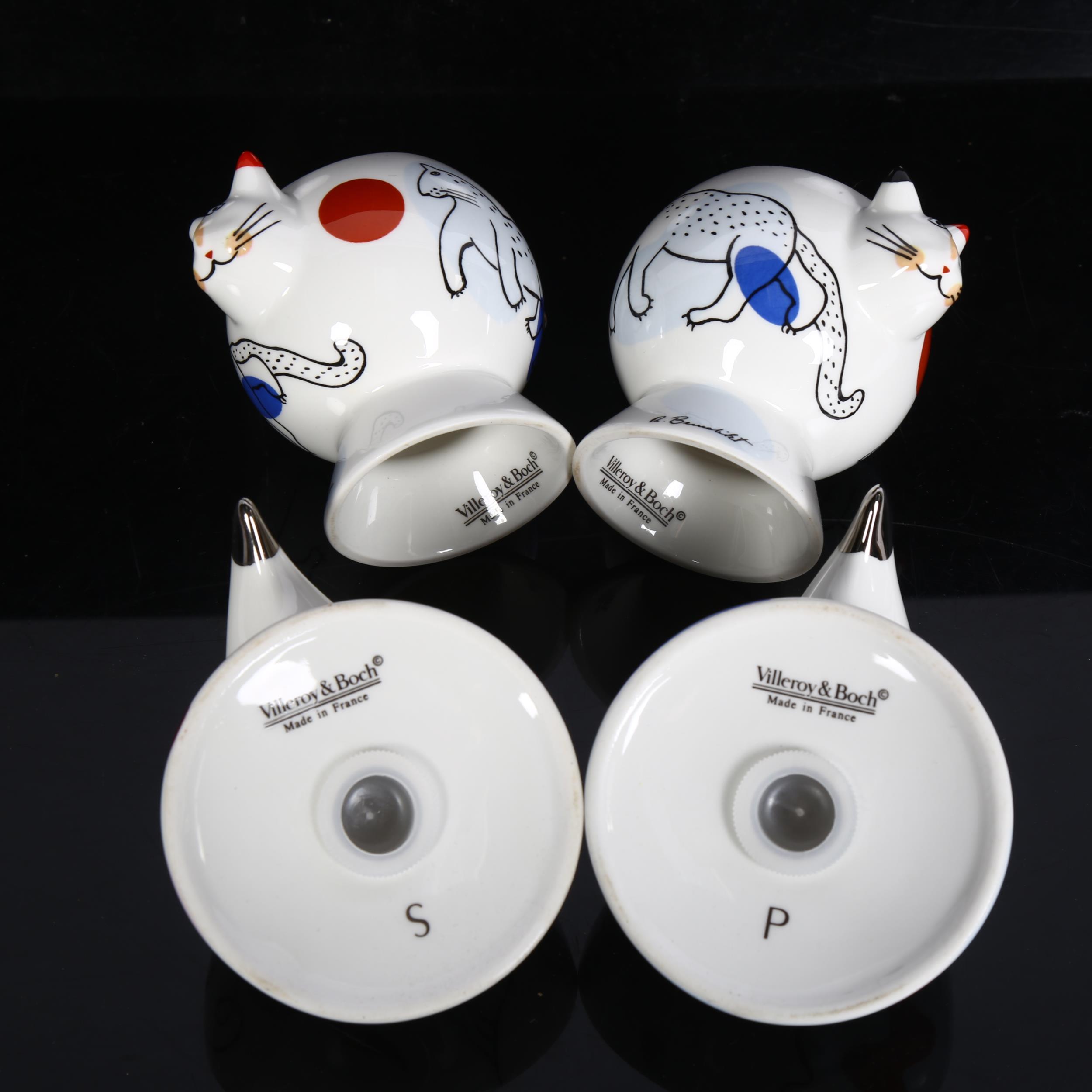 ROSEMARY BENEDIKT for VILLEROY & BOCH - a pair of stylised cat design egg cups, and a pair of - Bild 2 aus 2