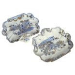 A pair of 19th century chinoiserie lobster dishes with gilded decoration Overall good condition,