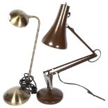 ANGLEPOISE LIGHTING LTD - an anglepoise model 90 Vintage desk lamp, and a modern chrome adjustable