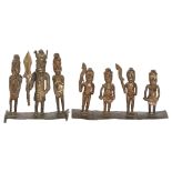 2 West African cast-bronze Benin style figures, largest height 10cm (2)