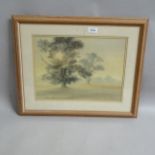 Nigel Price, watercolour, trees in the mists, 28cm x 38cm, framed Good condition