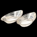 A pair of Elizabeth II pierced silver boat-shape dishes, length 19cm, hallmarks for Sheffield