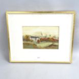 Cvetko Ivan, oil on board, abstract landscape, 40cm x 50cm overall, framed
